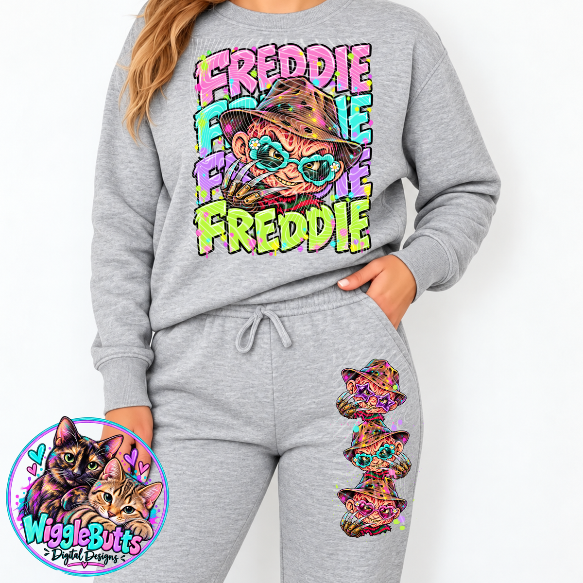 Horror Halloween Glove Nightmares Pastel PNG Design and Matching PNG Sleeve/Pants Design