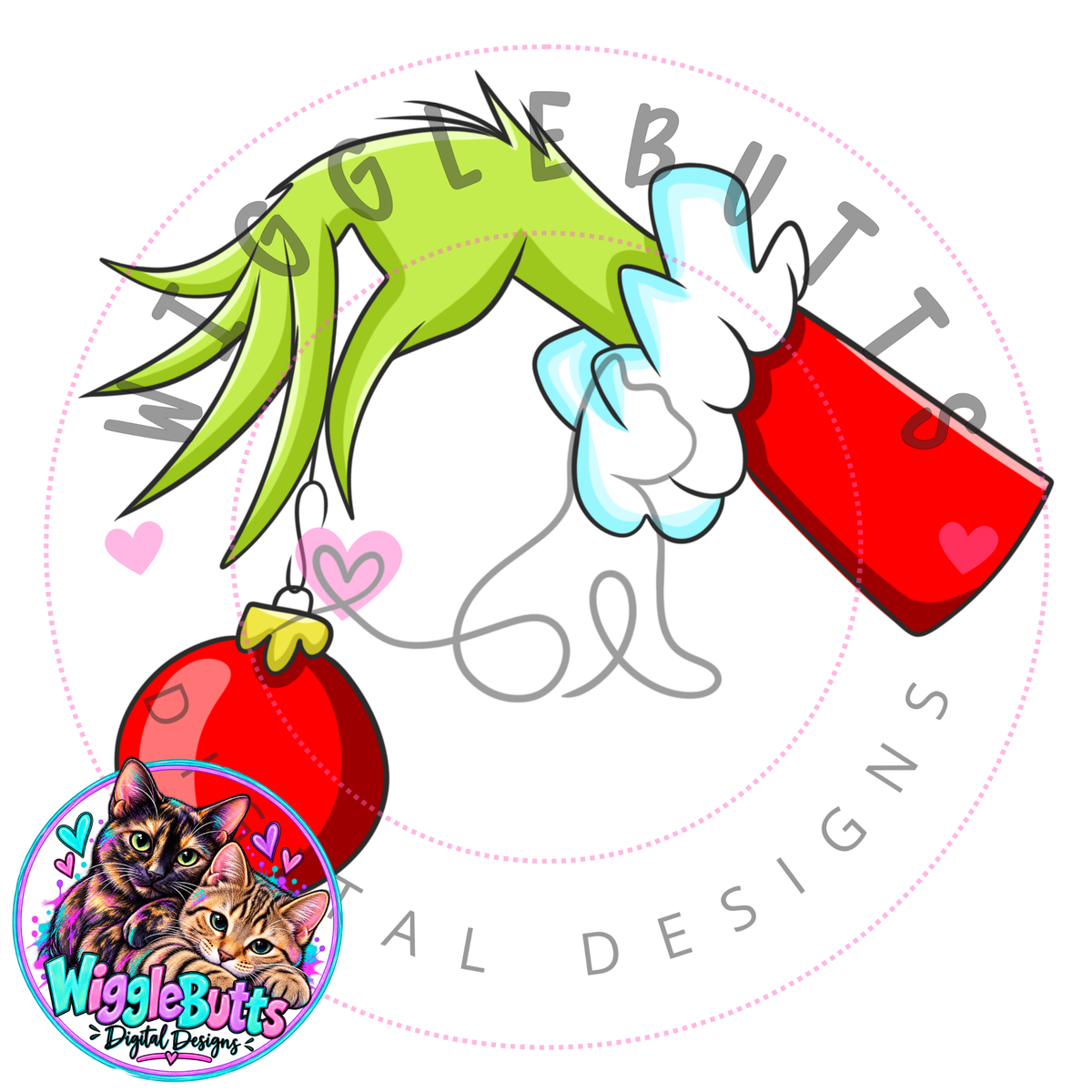 Green Guy Christmas Ornament Red ClipArt Piece