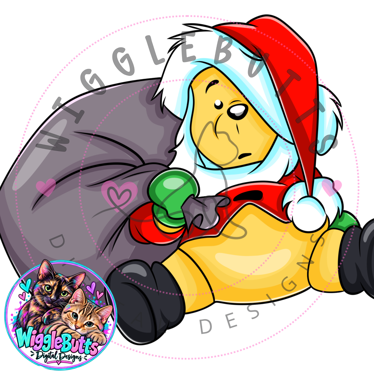 Honey Bear and Friends Christmas Santa ClipArt Piece