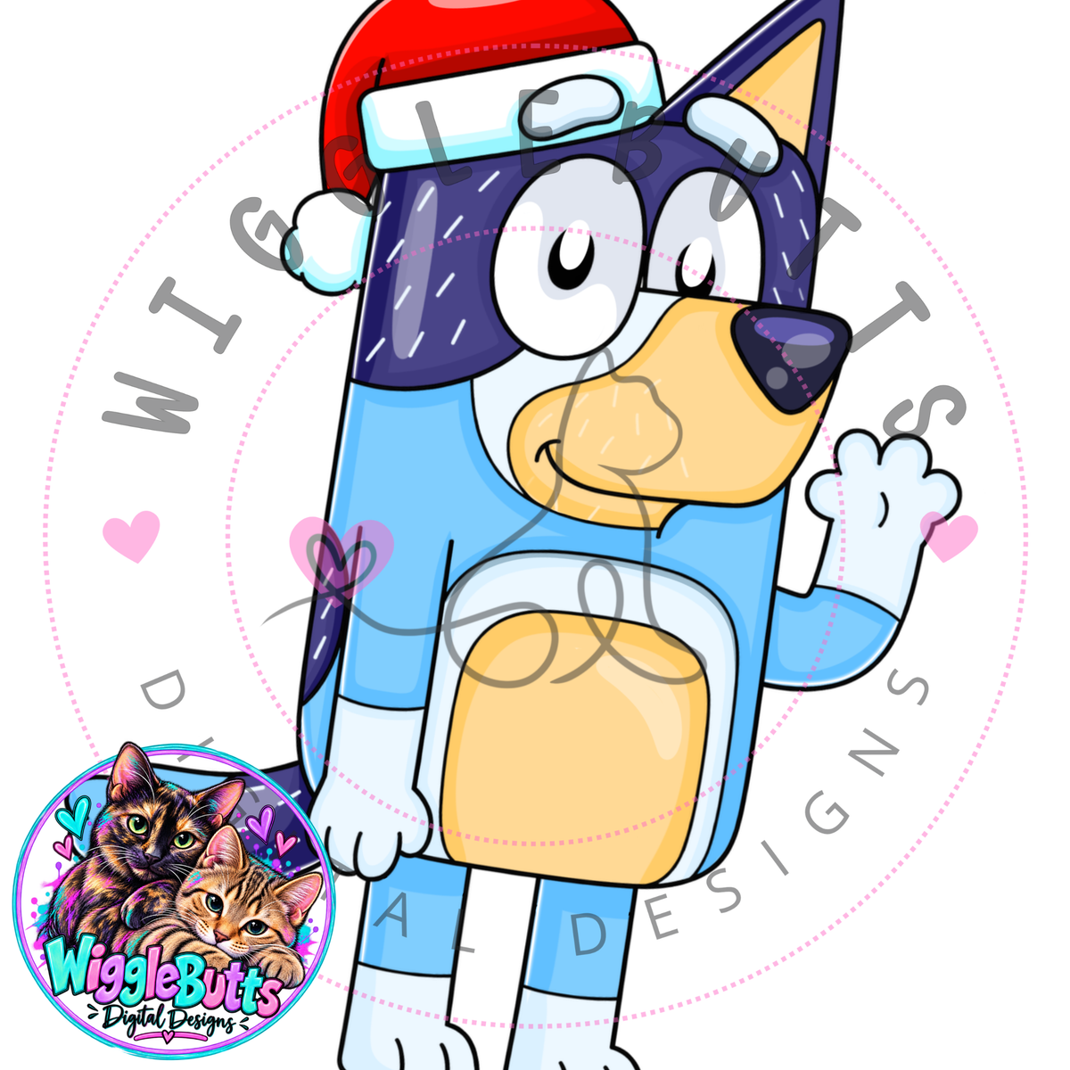 Blue Dog Puppies Dad Dog ClipArt Piece