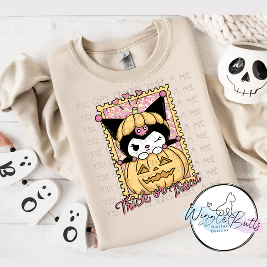 Kitty and Friends Halloween Pumpkin PNG Design