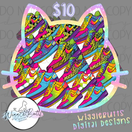 90s Rainbow Style Boujee Shoes ClipArt Bundle