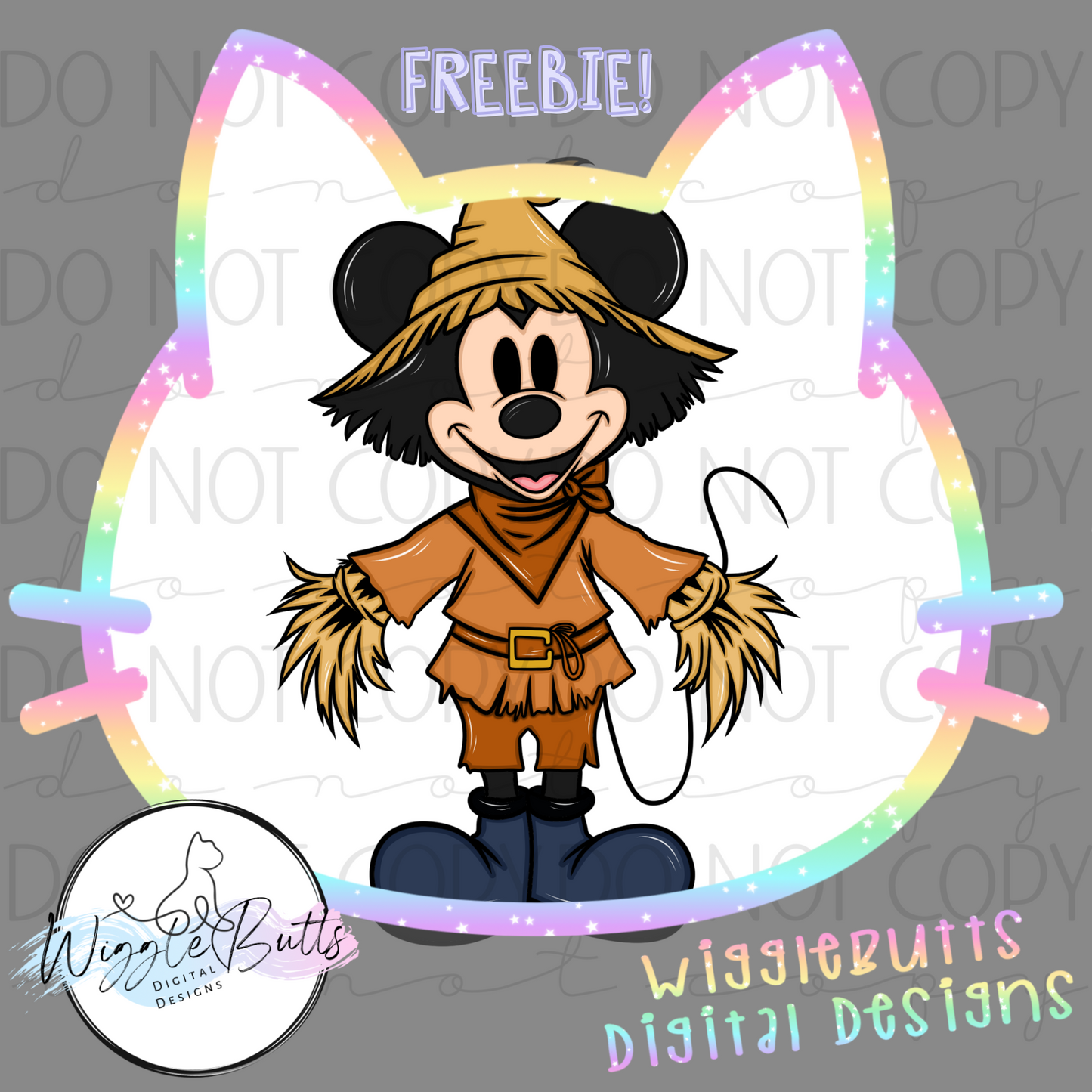 Mouse Fall Scarecrow ClipArt Piece