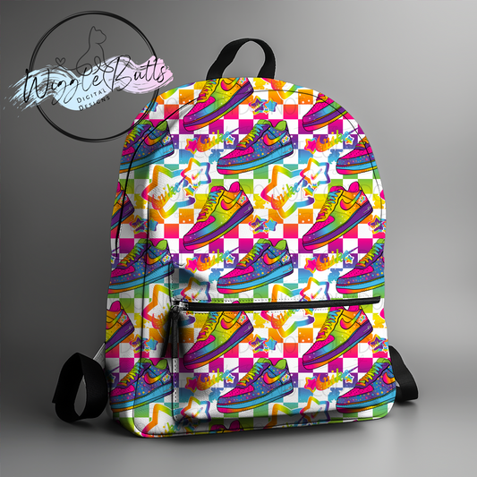 Boujee 90s Rainbow Style Checkered Shoe Seamless