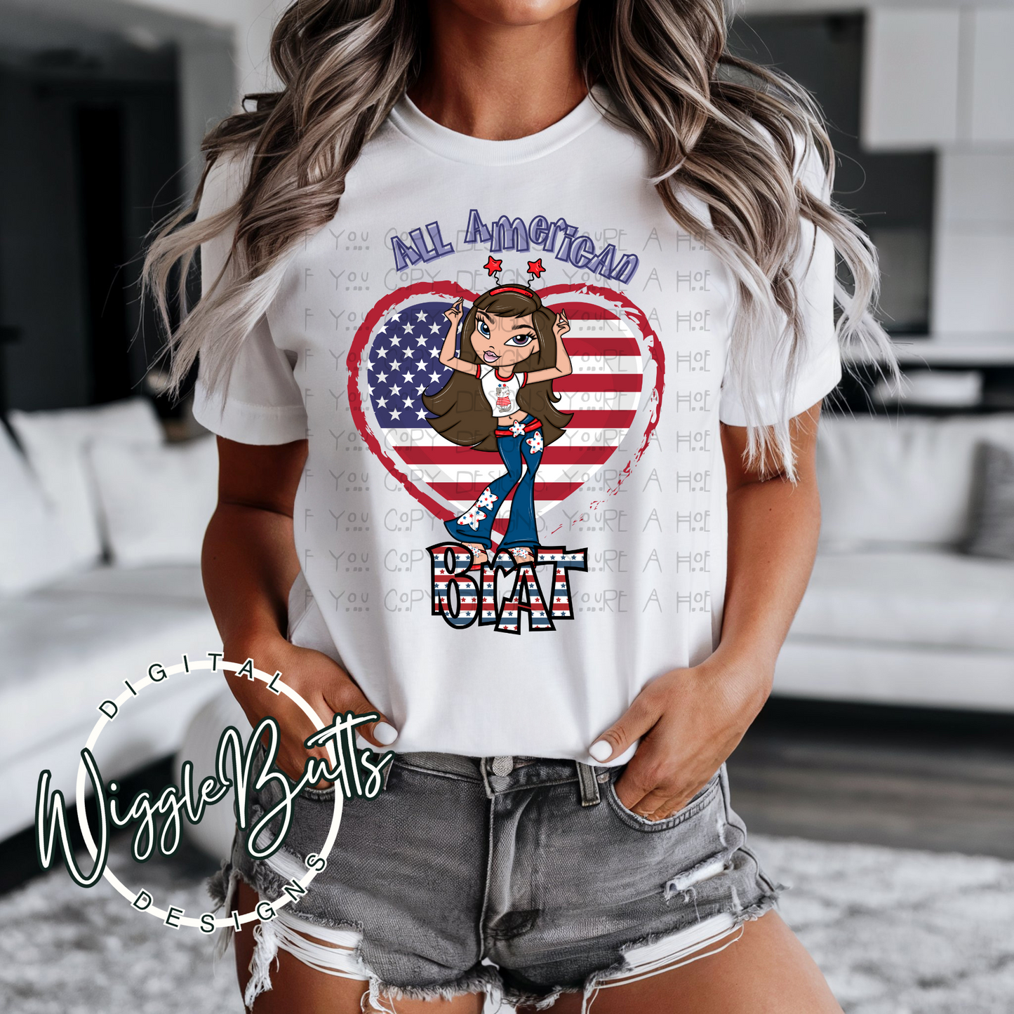 Bratty Girl All American Heart