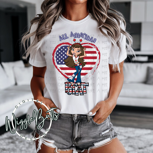 Bratty Girl All American Heart