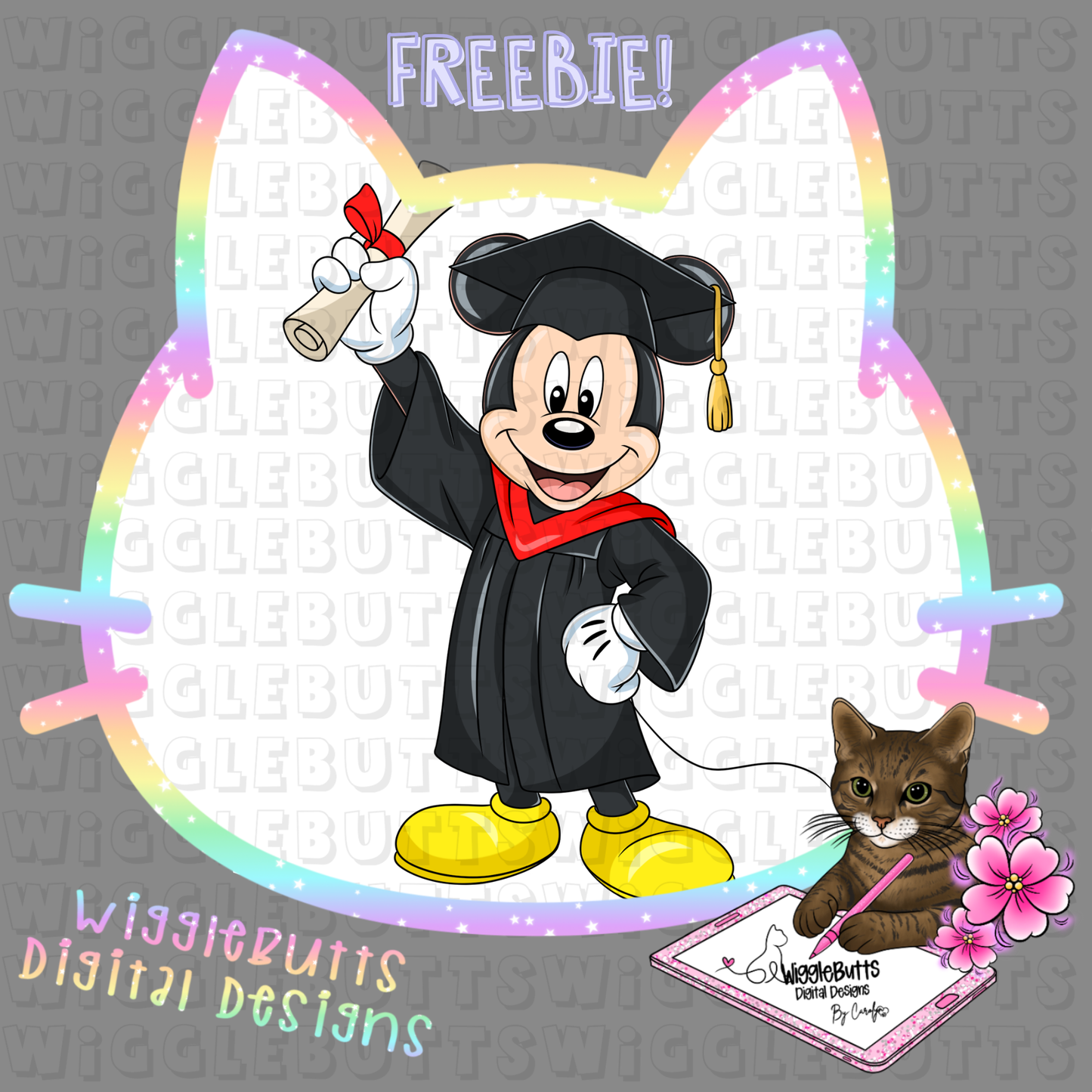 Mouse and Friends Graduate Graduation ClipArt Piece