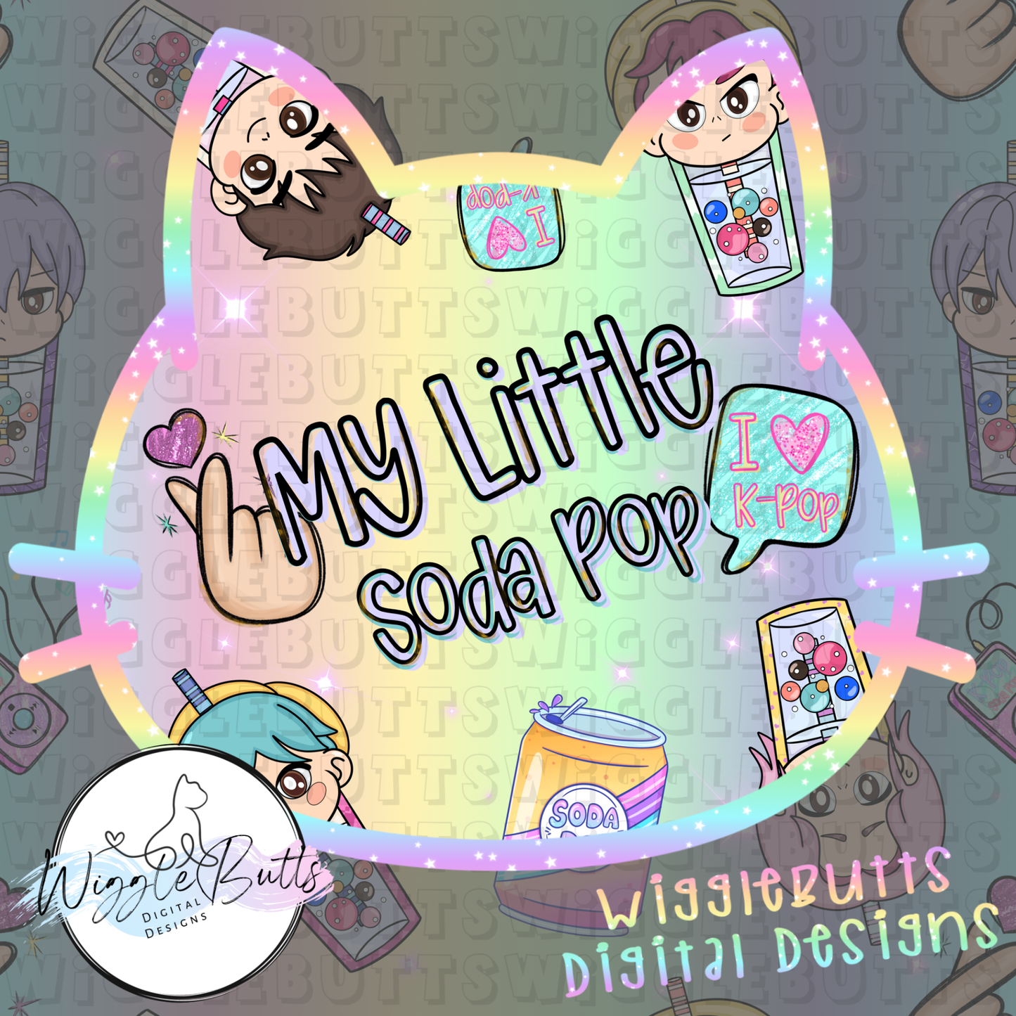 Anime Soda Pop Boys Colorful Rainbow Seamless File