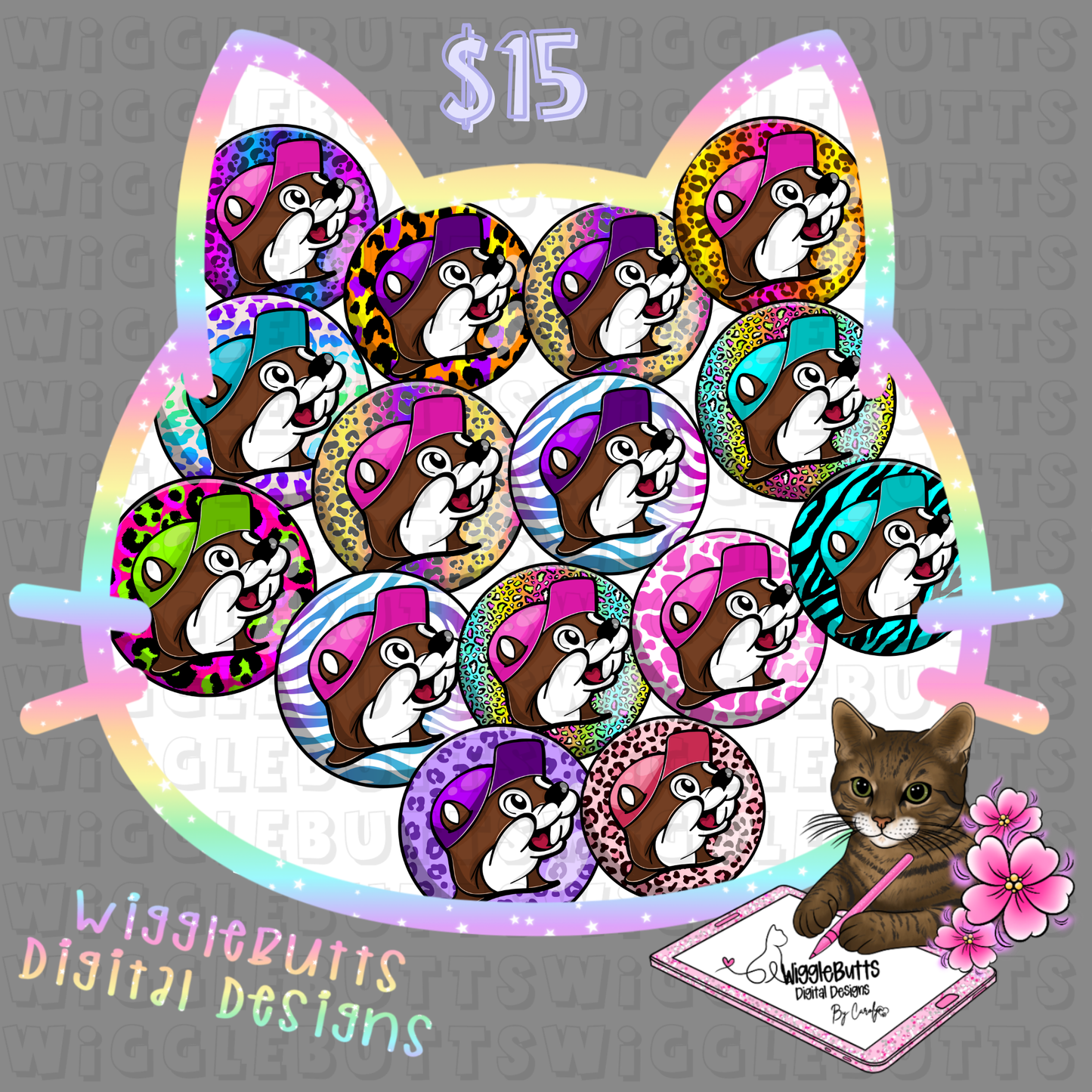 Trendy Beaver Girly Vibes Cheetah Cow Print Zebra Stripes ClipArt Bundle