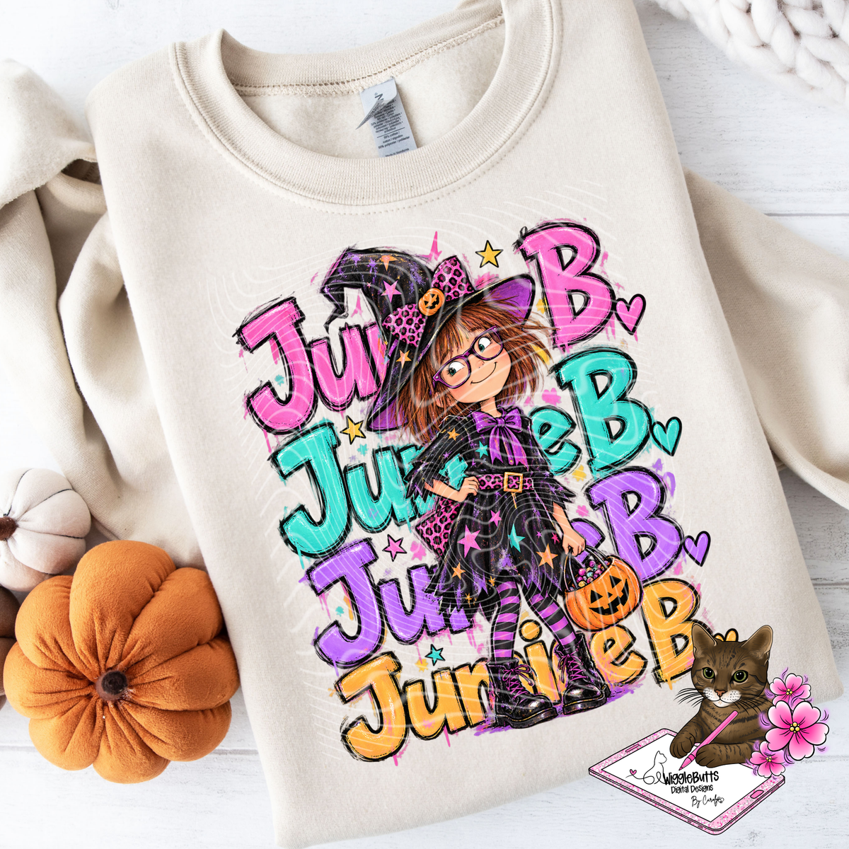 Book nerd girl Halloween PNG Design
