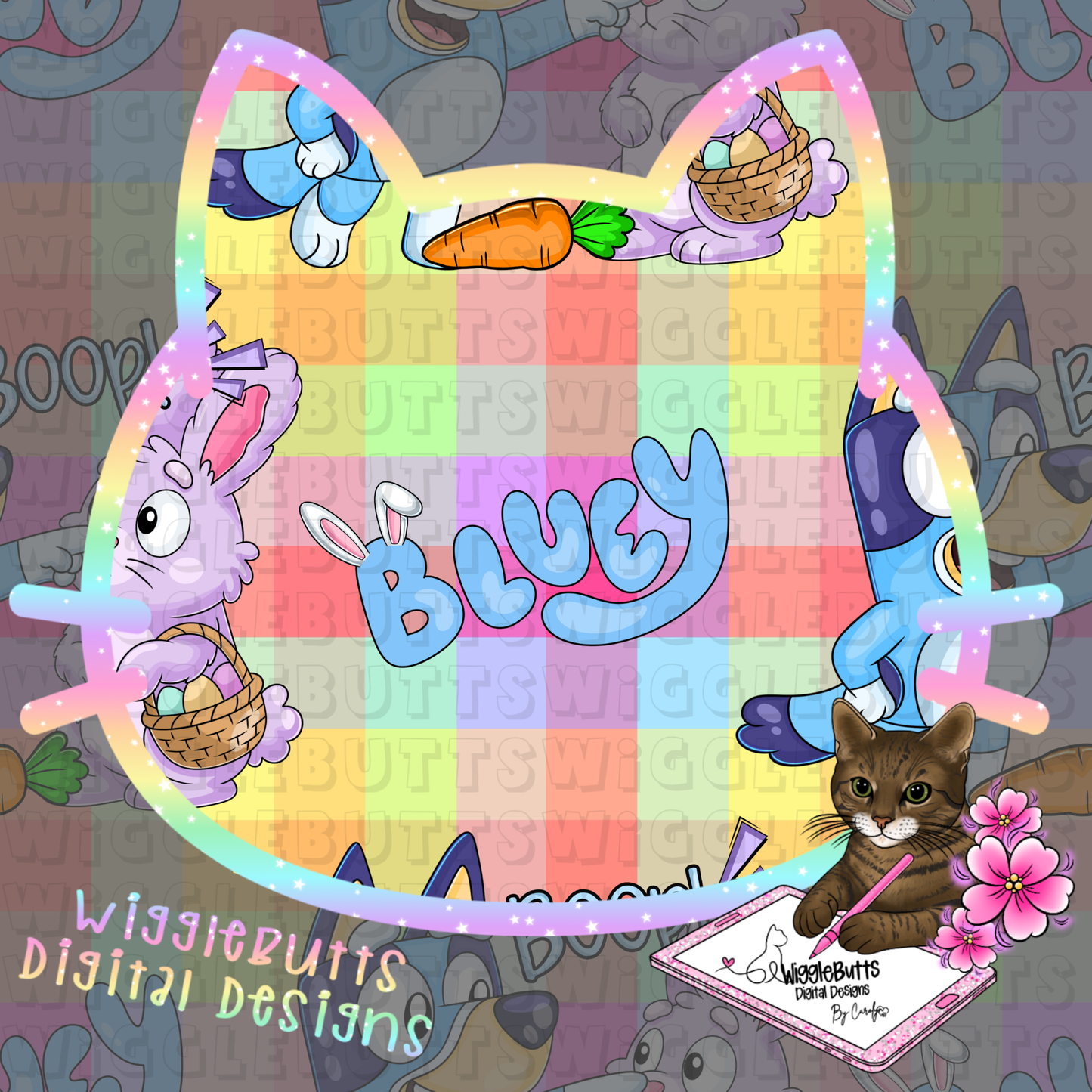 Blue Dog Easter Boop Solo PNG Design Bundle