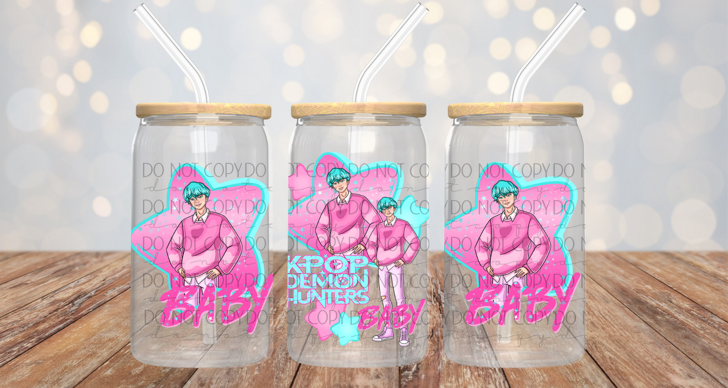 Anime Soda Boys Teal Hair 16oz Cup Wrap
