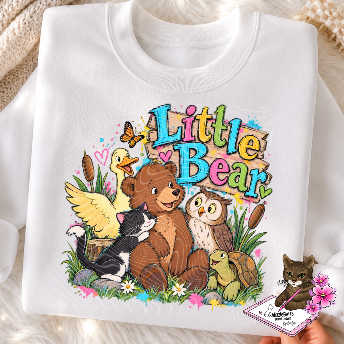 Retro Brown Bear Painted PNG Design