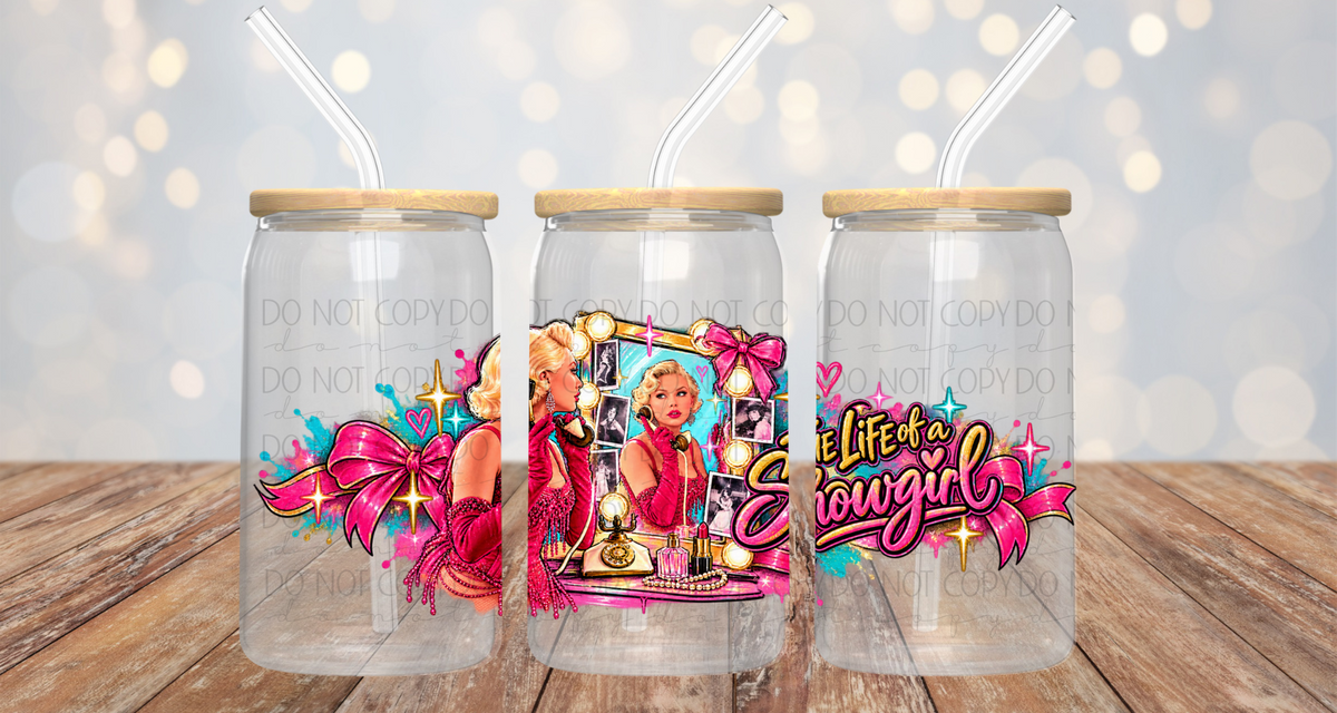 Pop Singer Country Singer Show Girl 16oz Cup/Jar Wrap PNG Design