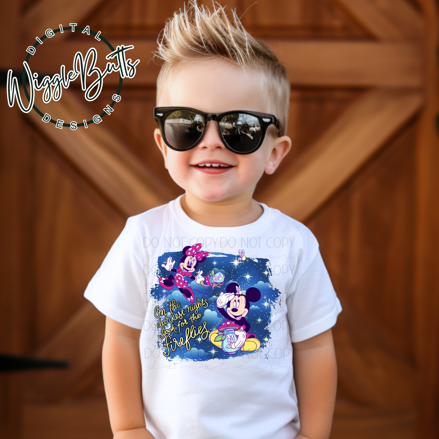 Mouse Chasing Fireflies PNG Design