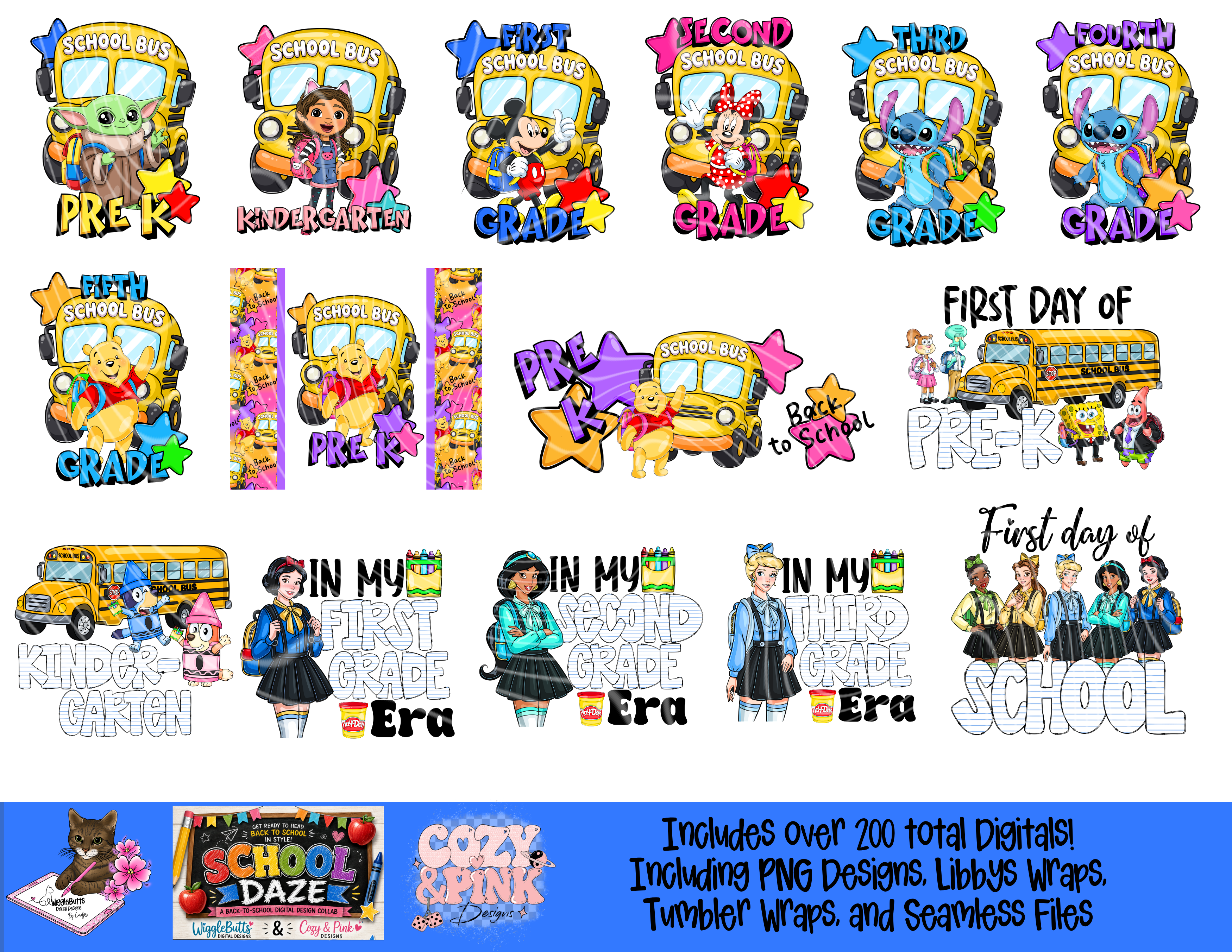 School Daze Collab with C&PD – Wigglebutts Digital Designs