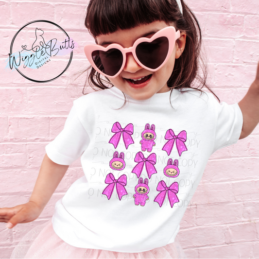 Anime Coquette Little Monsters Pink PNG Design