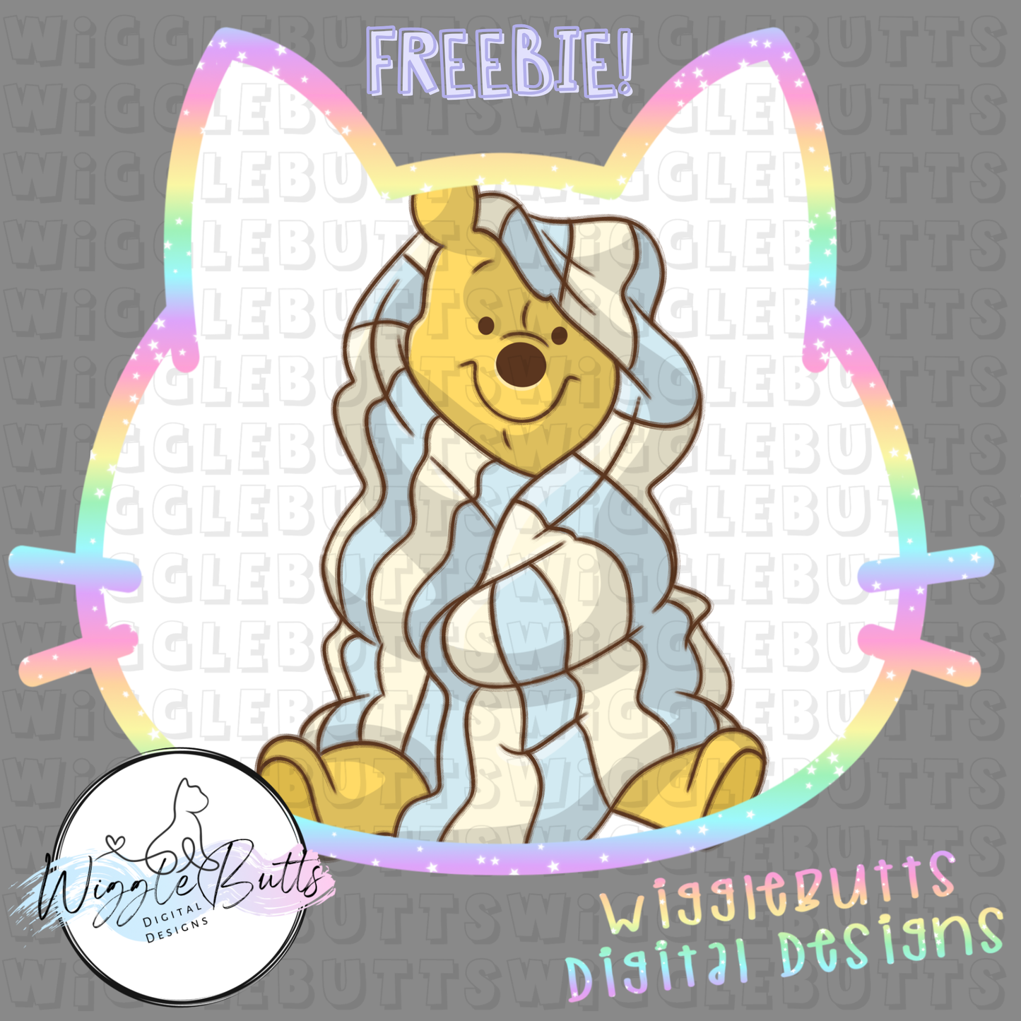 Honey Bear Blanket Bed time ClipArt Piece