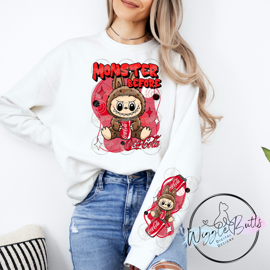 Little Monsters Red Soda Pop PNG Design and Matching PNG Sleeve Design