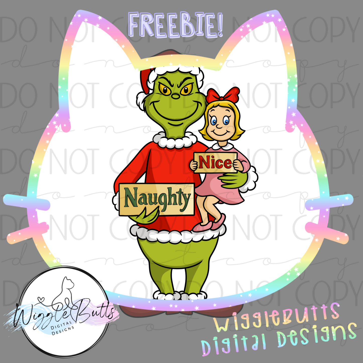 Green Guy Naughty Nice ClipArt Piece
