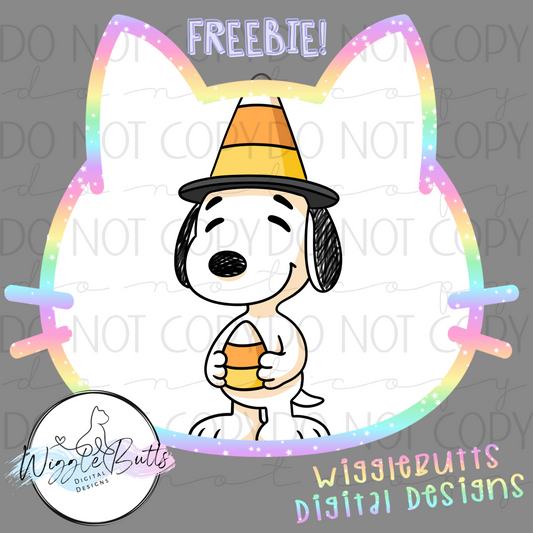 Old School Dog Halloween Candy Corn ClipArt Piece