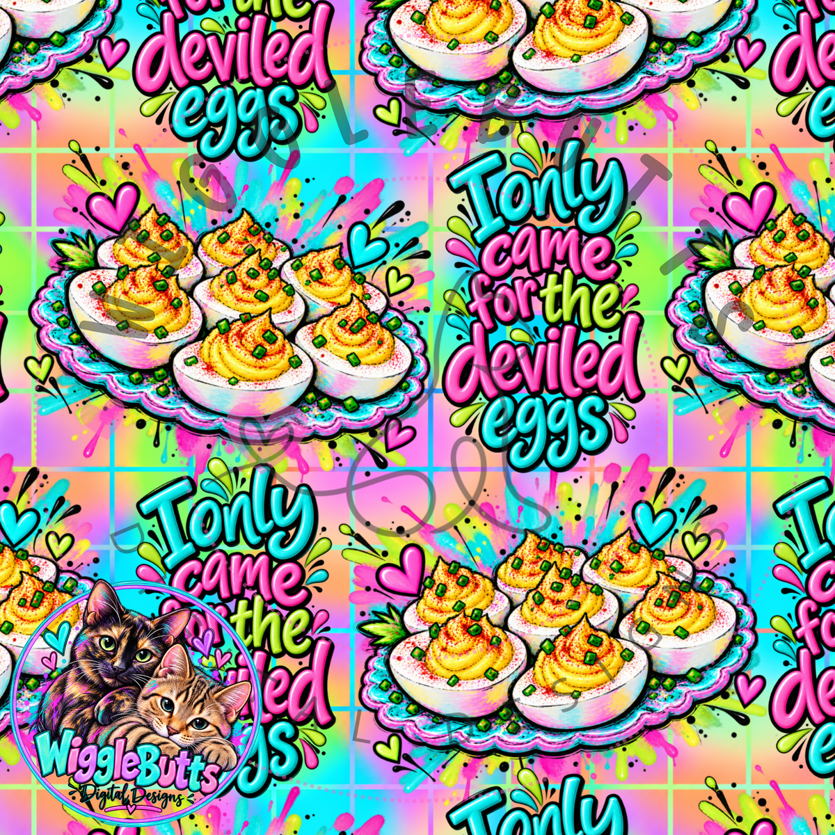 Thanksgiving I only came for the deviled eggs Seamless File PNG Design