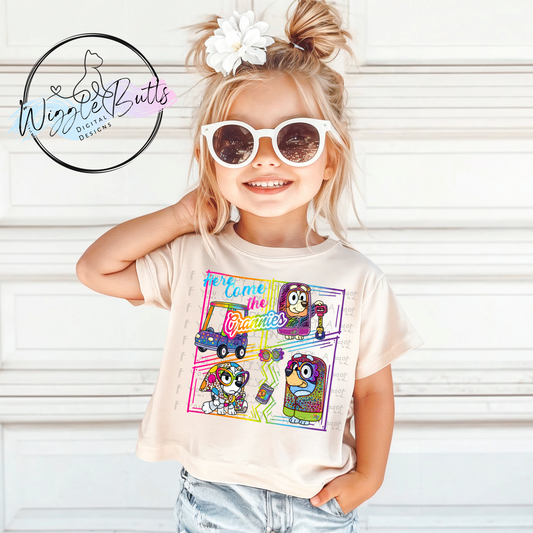 90s Rainbow Style Dog Puppies Grannies PNG Design