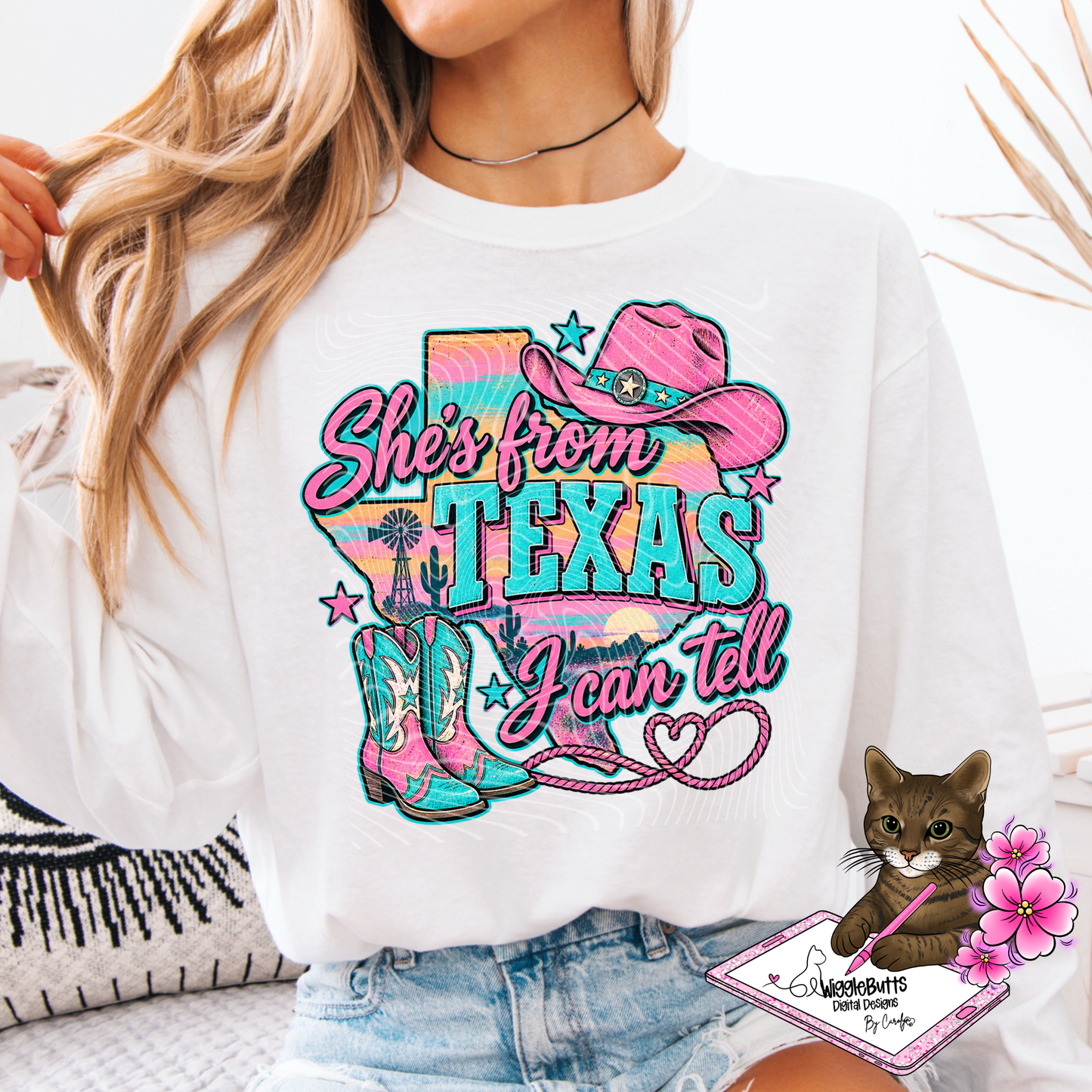 She's from Texas I Can Tell PNG Design