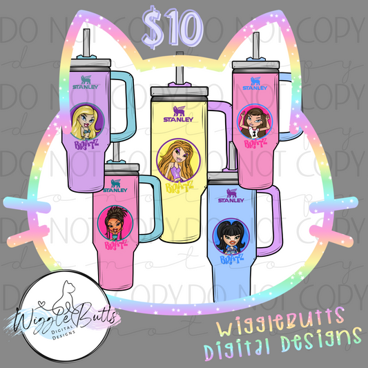 Bratty Girls Boujee Cups ClipArt Bundle