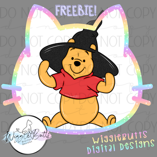 Honey Bear Witch Halloween ClipArt Piece
