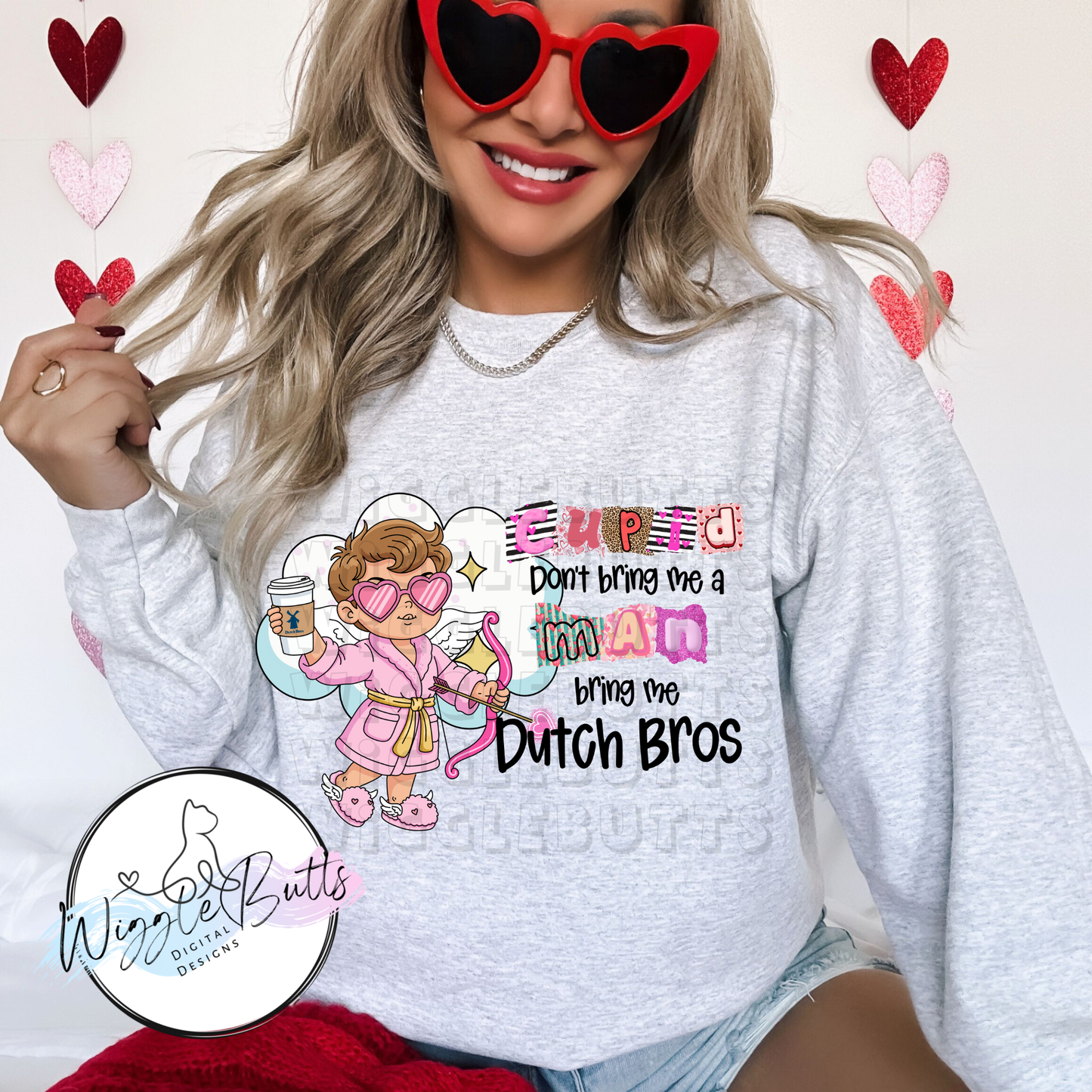 Coffee Lovers Bros Cupid Valentine's day PNG Design
