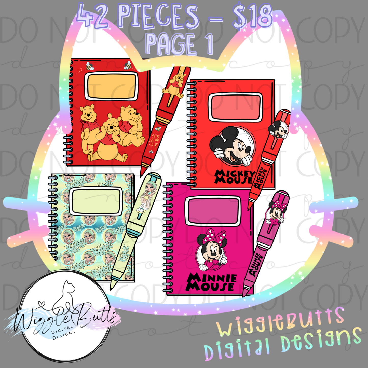 Character Back to School School Supply ClipArt Bundle