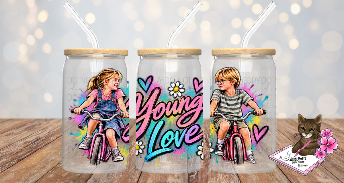 Old School Retro Best Friends Movie 16oz Cup/Jar Wrap PNG Design