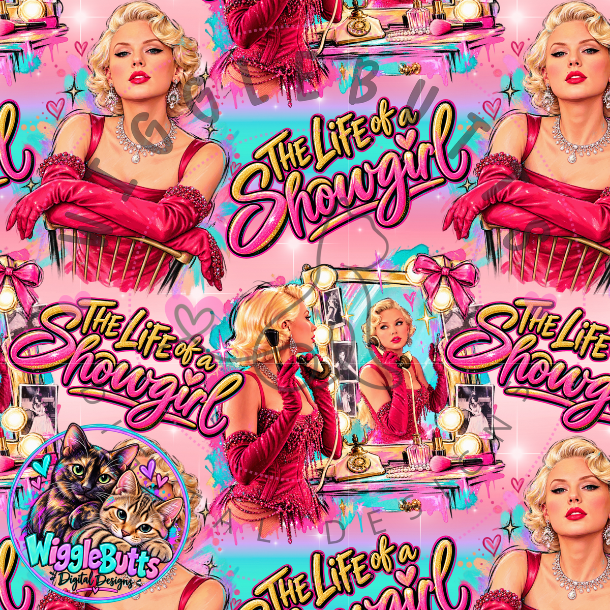 Pop Singer Country Singer Show Girl Seamless File PNG Design