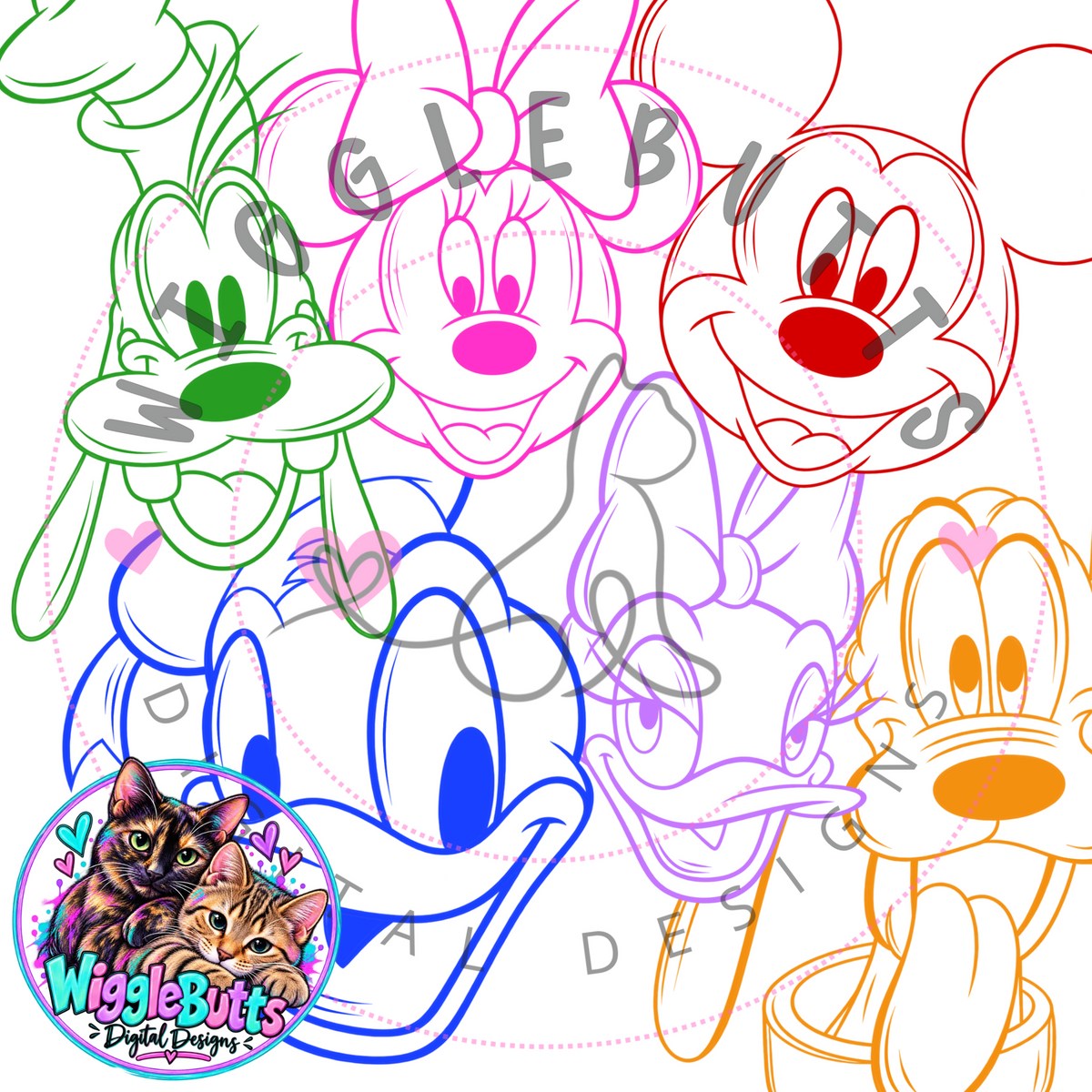 Mouse and Friends White Out ClipArt Bundle