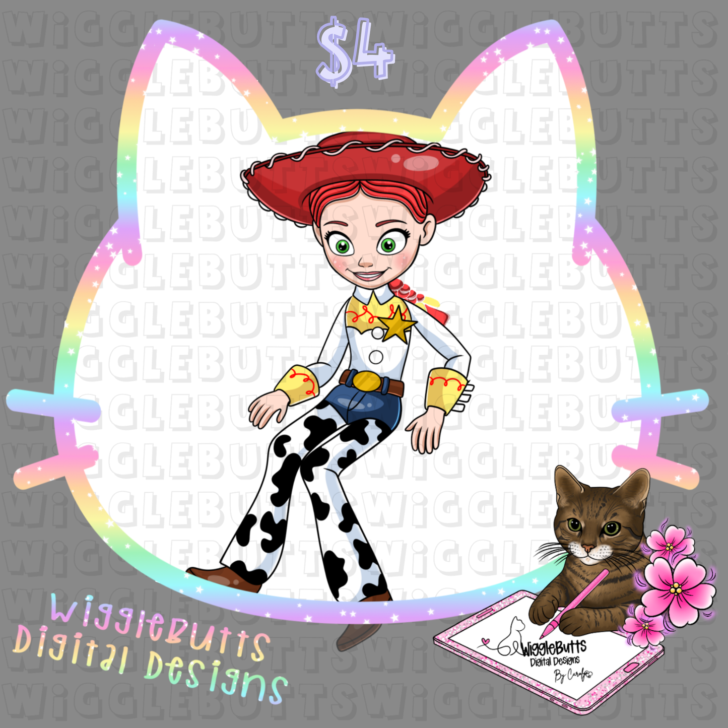 Toys Number 5 Cowgirl ClipArt Piece