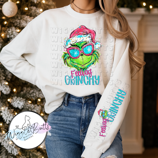 Green Guy Christmas PNG Design and Matching PNG Sleeve Design