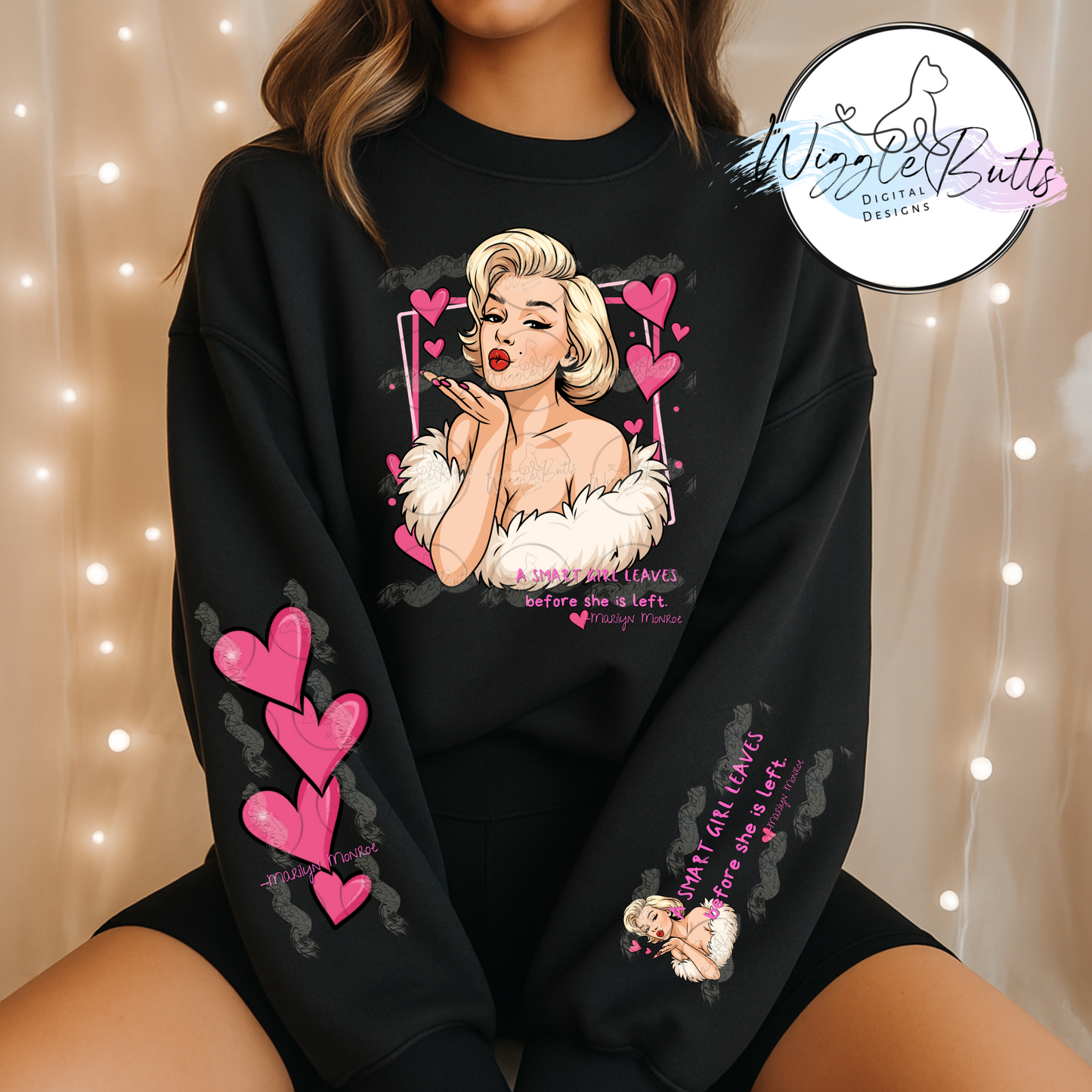 Celebrity Beauty Queen PNG Design and 2 Matching PNG Sleeve Designs