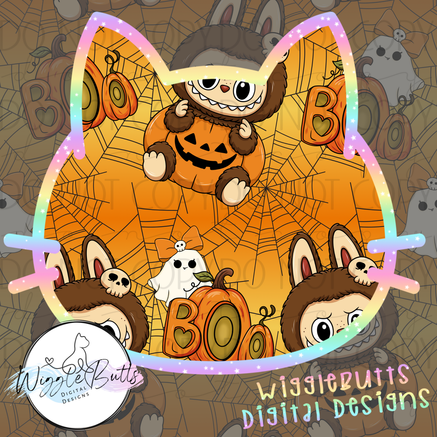 Little Monsters Halloween Boo Webs Seamless File