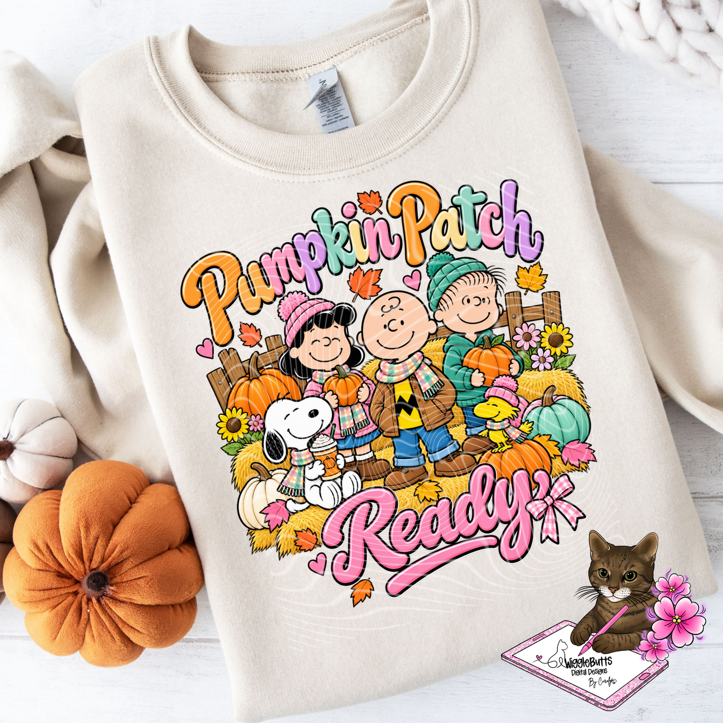 Retro Peanut Kids Fall Pumpkin Patch PNG Design