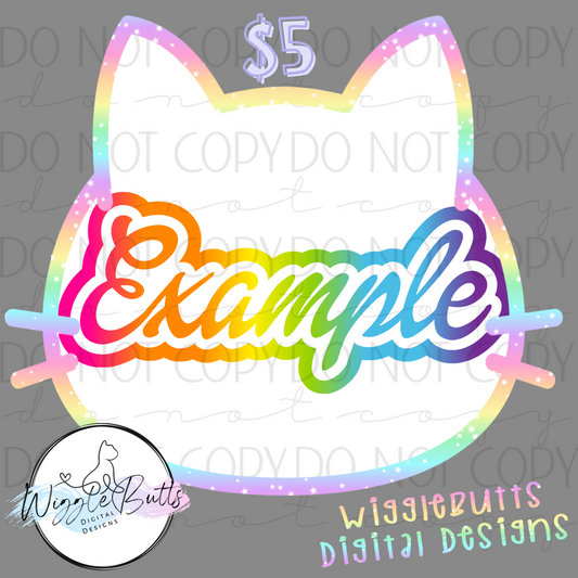 Custom 90s Rainbow Style ClipArt Word