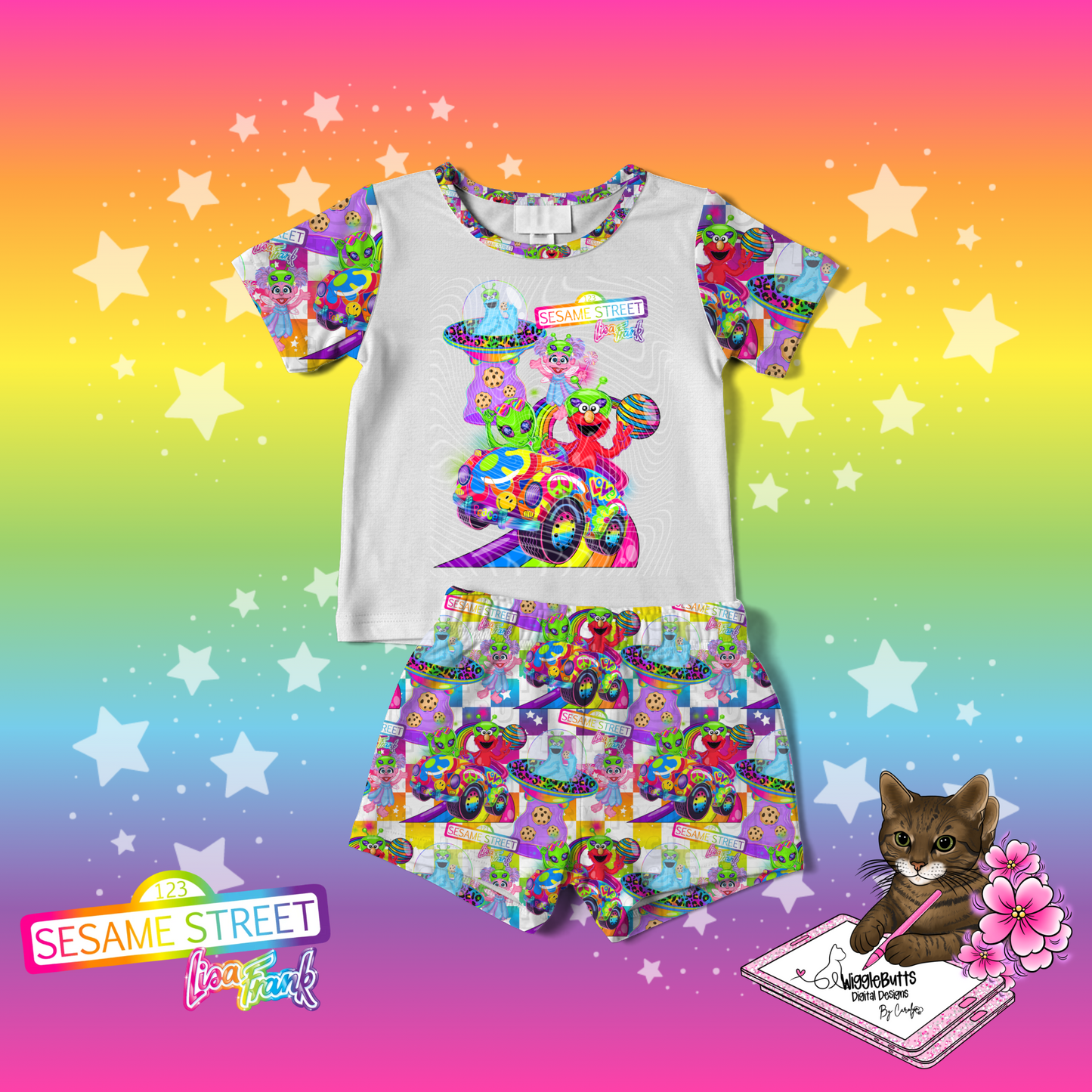 SS LF Mash up 90s Rainbow Style Checkered Seamless File PNG Design