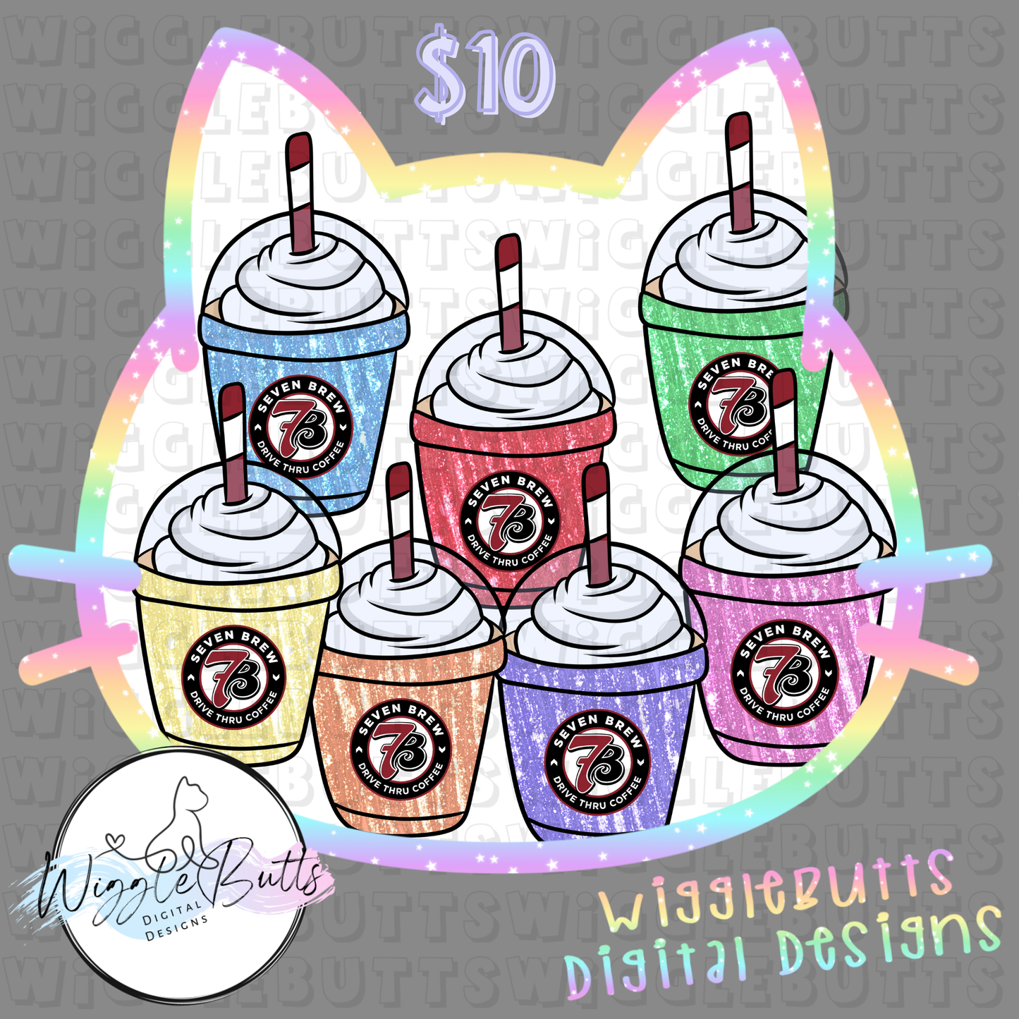 Coffee Lovers 7 Maroon Pastel Spring Lattes ClipArt Bundle