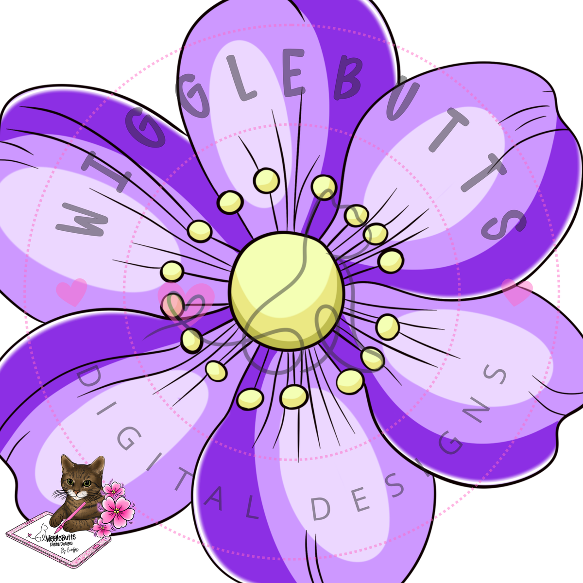 Purple Flower ClipArt Piece