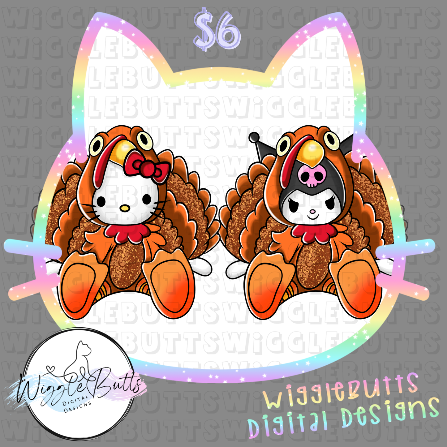 Kitty and Friends Thanksgiving Turkeys ClipArt Bundle