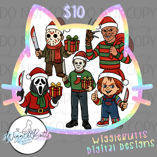 Christmas Horror characters ClipArt Bundle