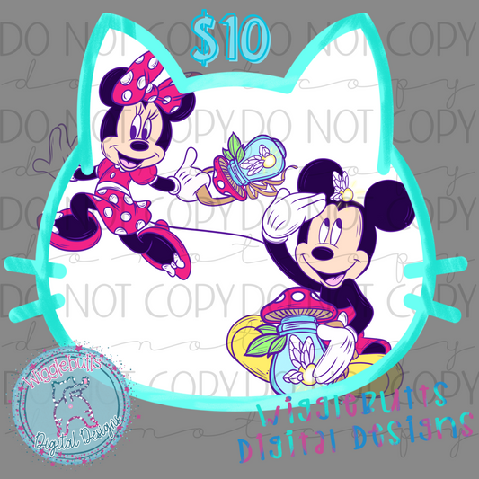 Mouse Chasing Fireflies ClipArt Bundle