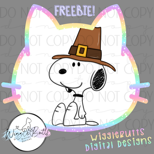 Old School Dog Fall Thanksgiving ClipArt Piece