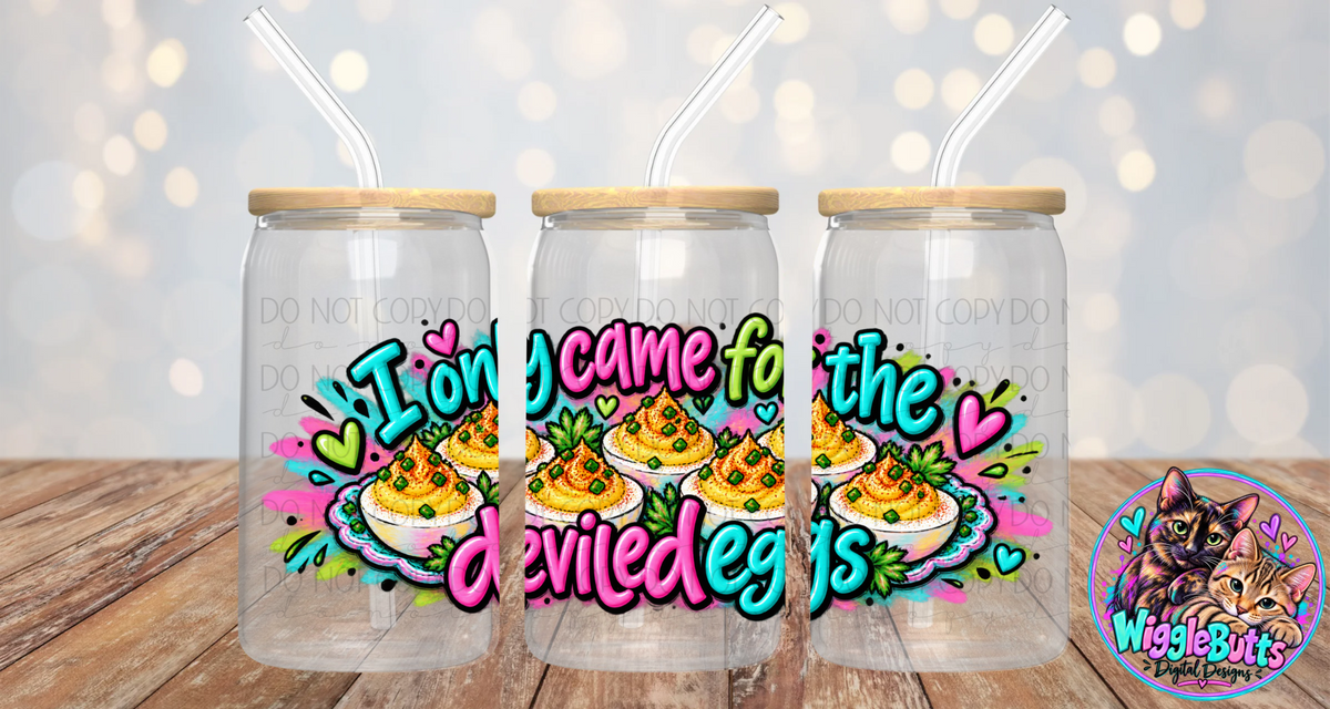 Thanksgiving I only came for the deviled eggs 16oz Cup/Jar Wrap PNG Design