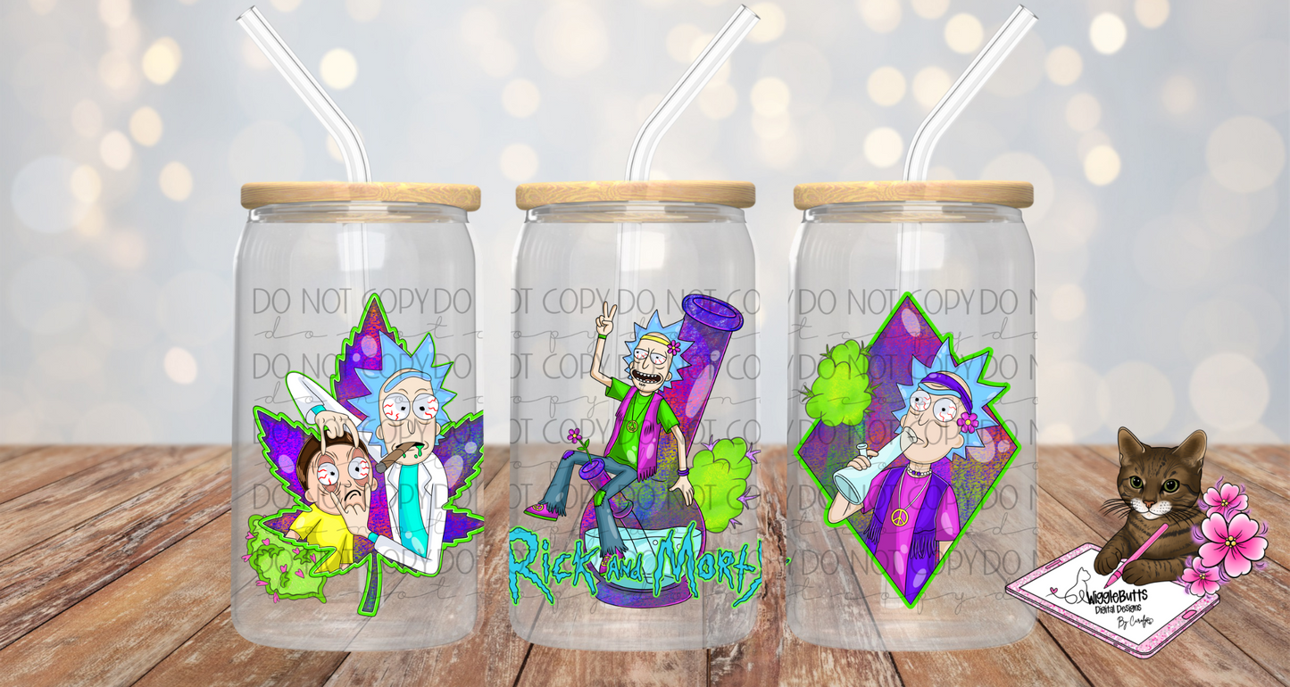 R&M 420 Weed Smoker 16oz Cup/Jar Wrap PNG Design